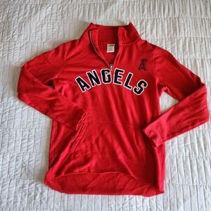 PINK Victoria Secret Red Los Angeles Angels Quarter Zip Jacket